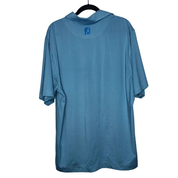 FootJoy Shirt Mens Large Blue Striped Golf Performance Embroidered Casual - Picture 2 of 6